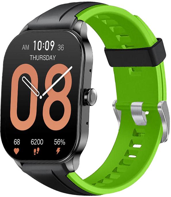 Ремешок Coholl для Amazfit Pop 3S/3R Black Green (34450-4A)