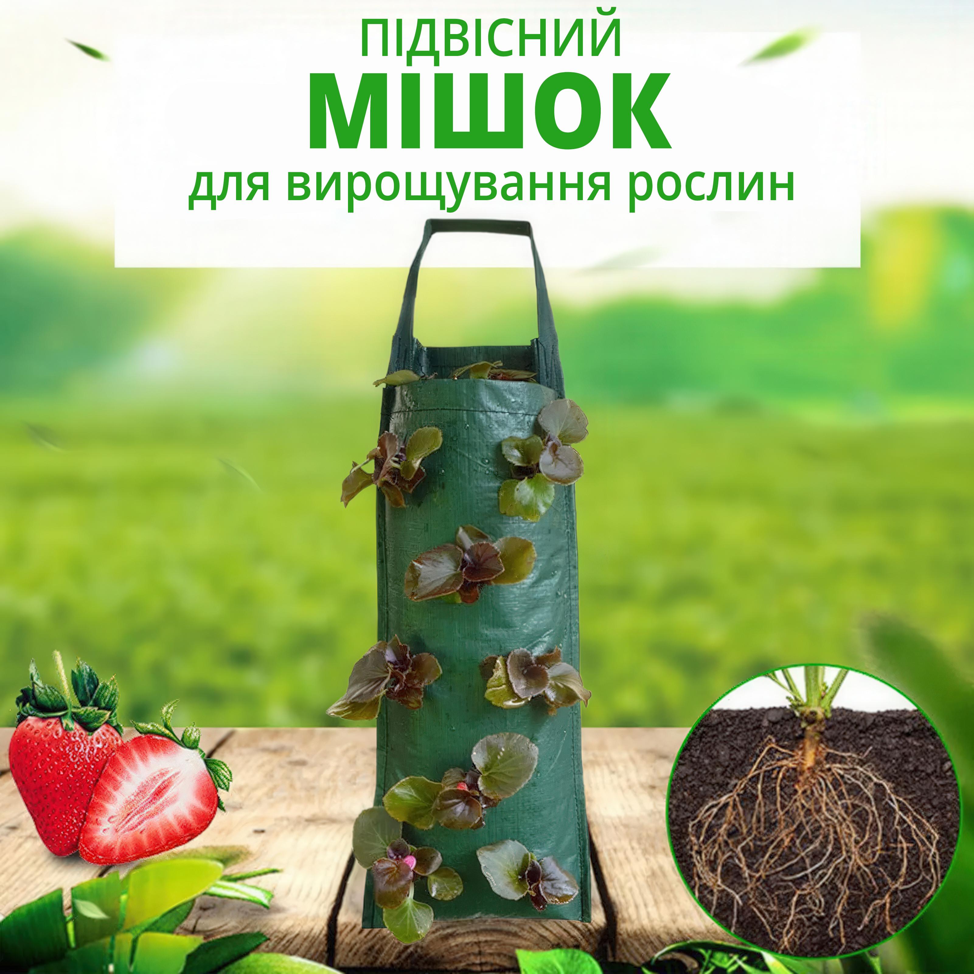 Підвісний мішок для вирощування рослин/ягід/овочів та квітів багаторазовий - фото 2 Підвісний мішок для вирощування рослин/ягід/овочів та квітів багаторазовий - фото 2