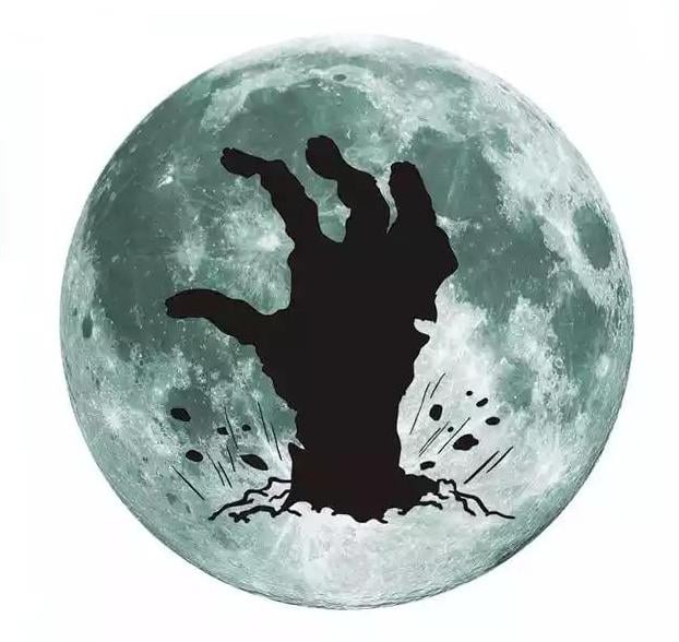 Наклейки на Хэллоуин фосфорные Рука 30 см Салатовый (8019)