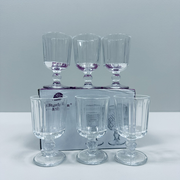 Набор рюмок на ножках Страйп 55 мл 6 шт. Прозрачный (102-894) - фото 3 Набор рюмок на ножках Страйп 55 мл 6 шт. Прозрачный (102-894) - фото 3