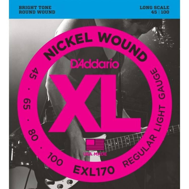 Струны D'Addario EXL170-5 Nickel Wound Light Electric Bass Strings 45/130 (20375002)