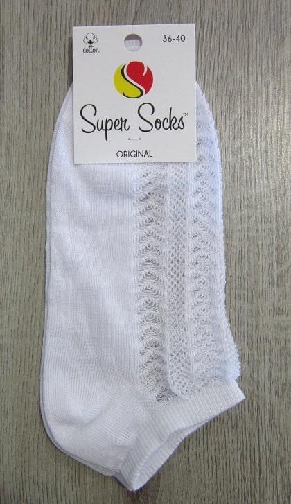 Носки универсальные в сетку Super Socks 039.S125 паутинка сердечко р. 36-40 Белый