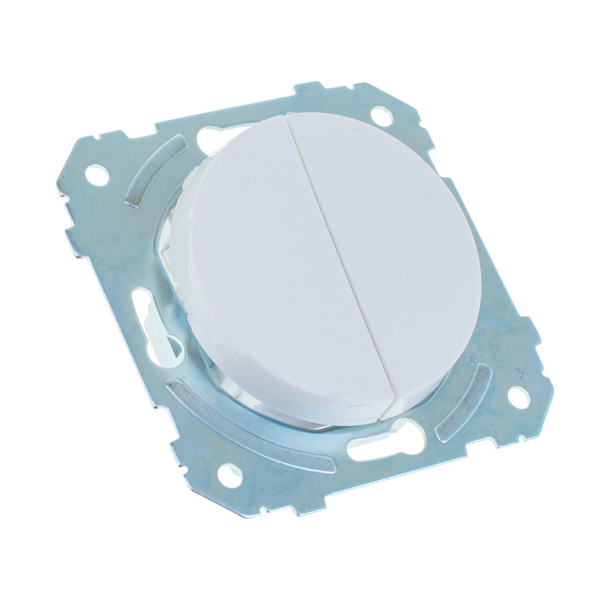 Выключатель двухклавишный Brille WB-2 V Белый (42-271)