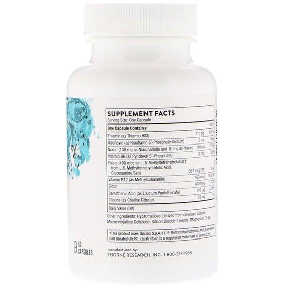 В комплекс Thorne Research Basic B Complex 60 Caps - фото 2