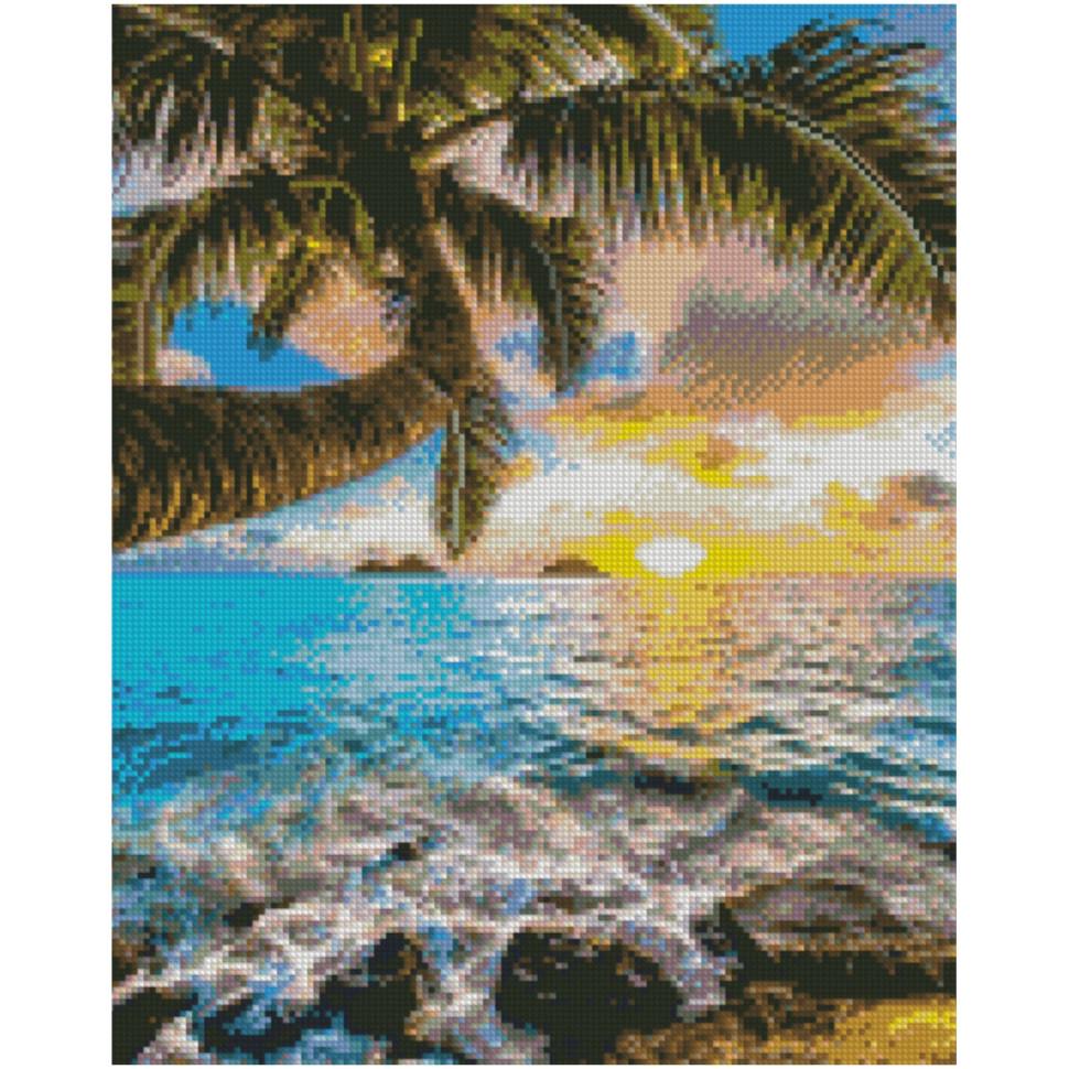 Алмазная мозаика Strateg FA0009 Пальма и море 40х50 см