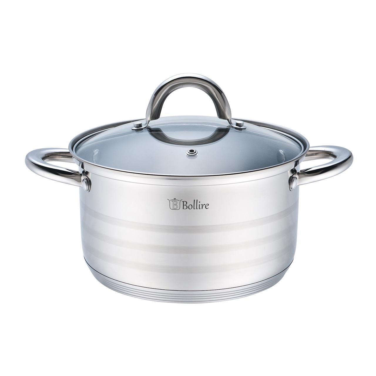 Кастрюля нержавеющая Bollire Bergamo с крышкой 28 см 8,1 л (BR-2006)