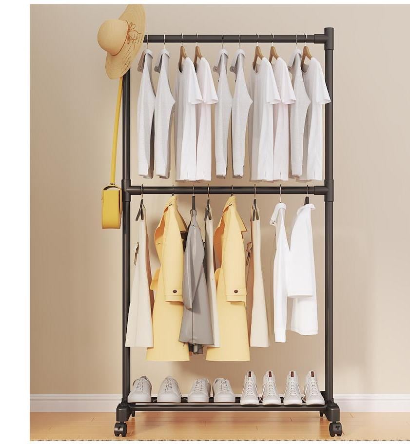 Стойка-вешалка на колесах 180х80 см Черный (w012)