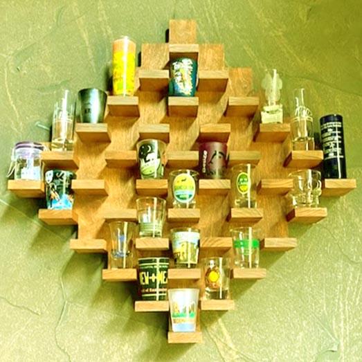 Полка для рюмок из дерева Оберн 36 Карри (ПДШ-360303)