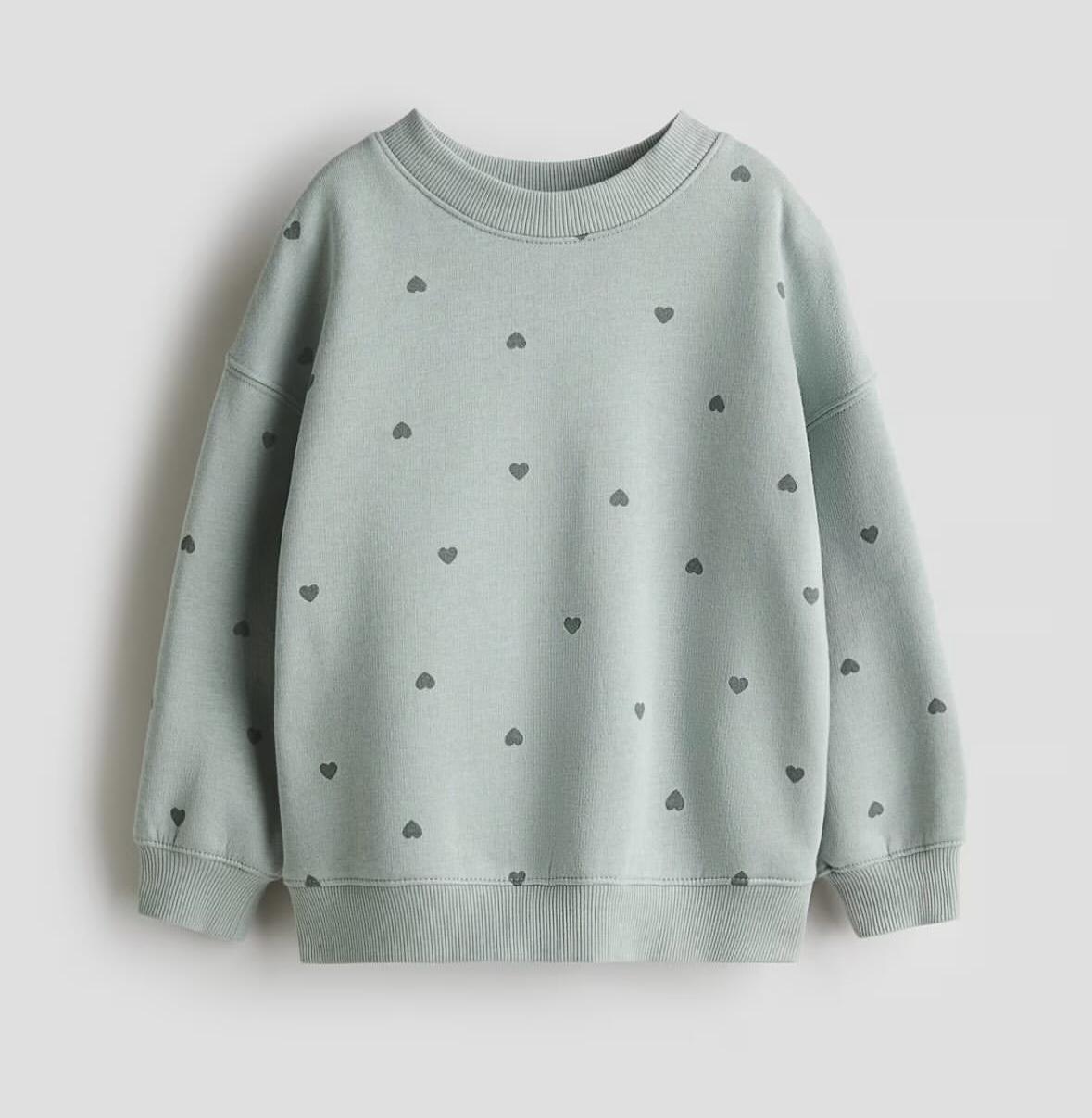 Свитшот детский утепленный H&M 122-128 см Зеленый (310021)