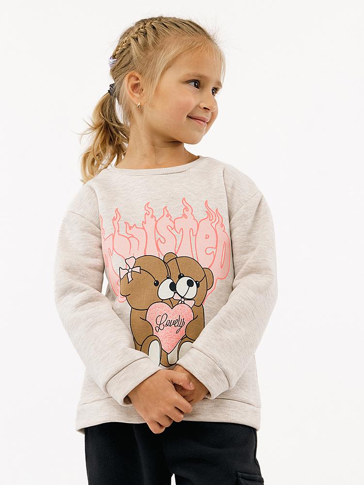 Свитшот для девочки ЦБ-00230878 110 см Бежевый (28575519)