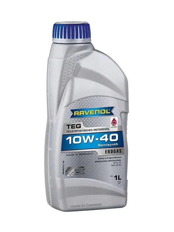 Моторне мастило напівсинтетичне RAVENOL 10W-40 TEG SL/CF A3/B3 для авто на газу 1 л (1132100-001)
