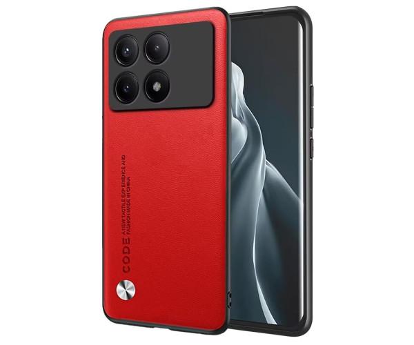 Кожаный чехол - накладка CODE Tactile Experience для Xiaomi Poco X6 Pro 5G / Redmi K70E Красный