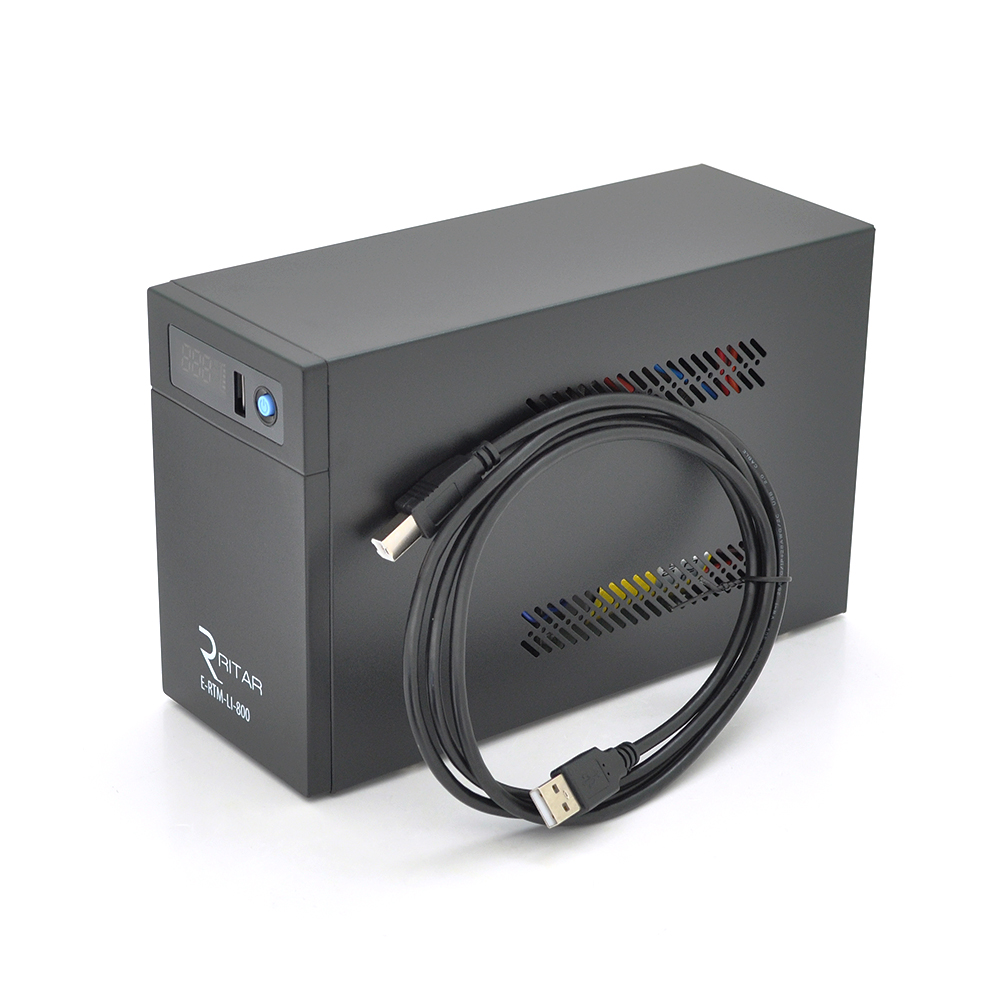 Джерело безперебійного живлення Ritar E-RTM-LI-800 480W з LCD та AVR 3 розетки SCHUKO (36277)