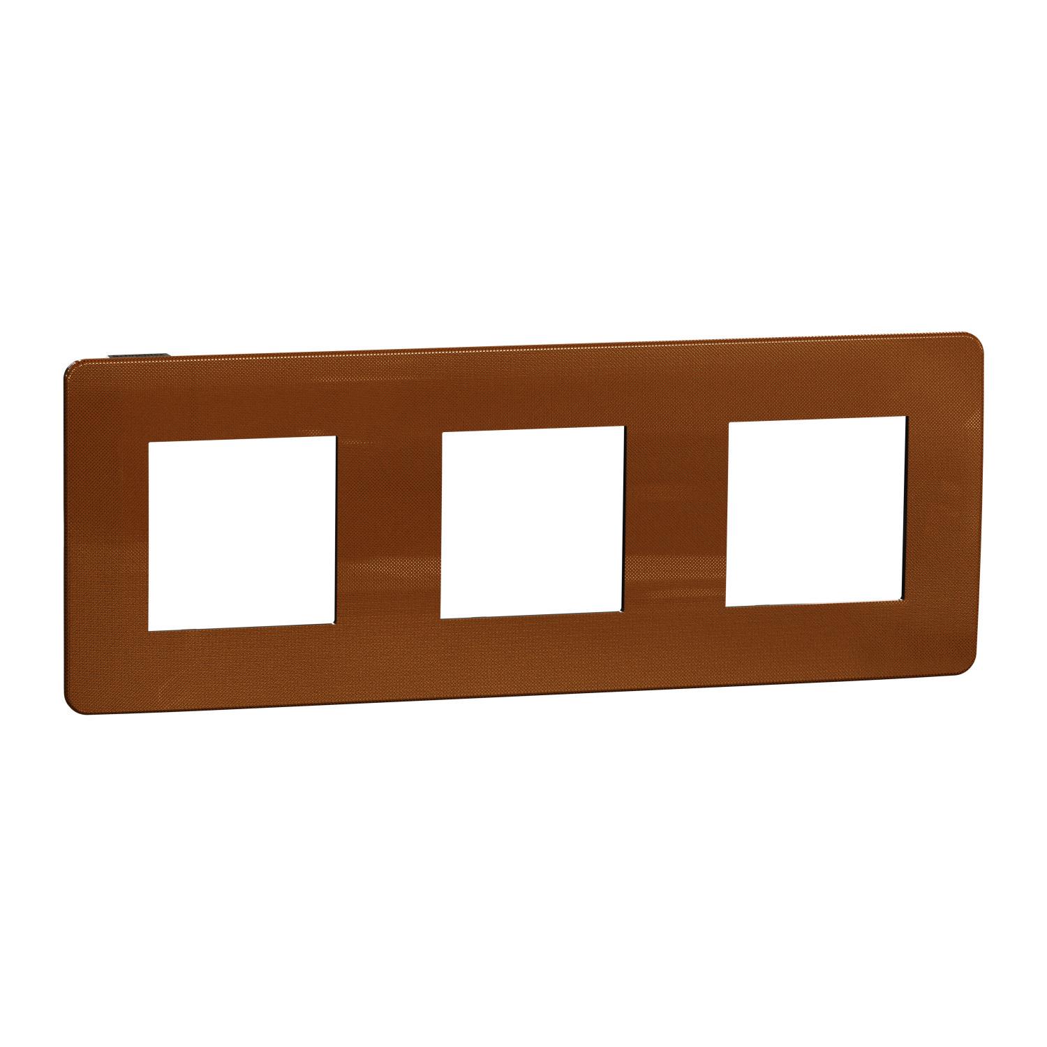 Рамка трехместная Schneider Electric Unica Studio Медный/Антрацит (NU280658)