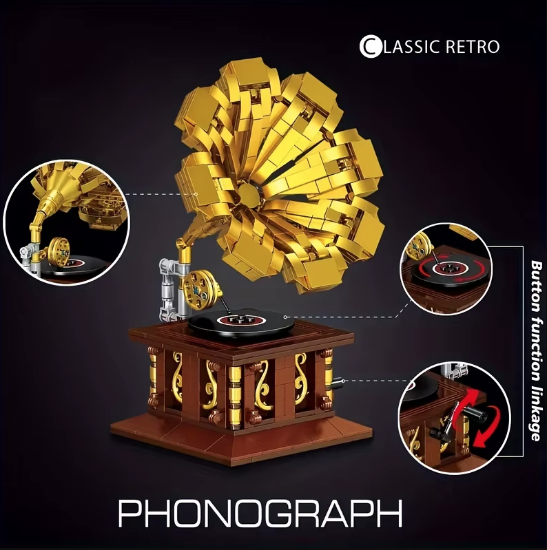 Конструктор детский Ретро граммафон 582 дет. (24363613) - фото 5 Конструктор детский Ретро граммафон 582 дет. (24363613) - фото 5