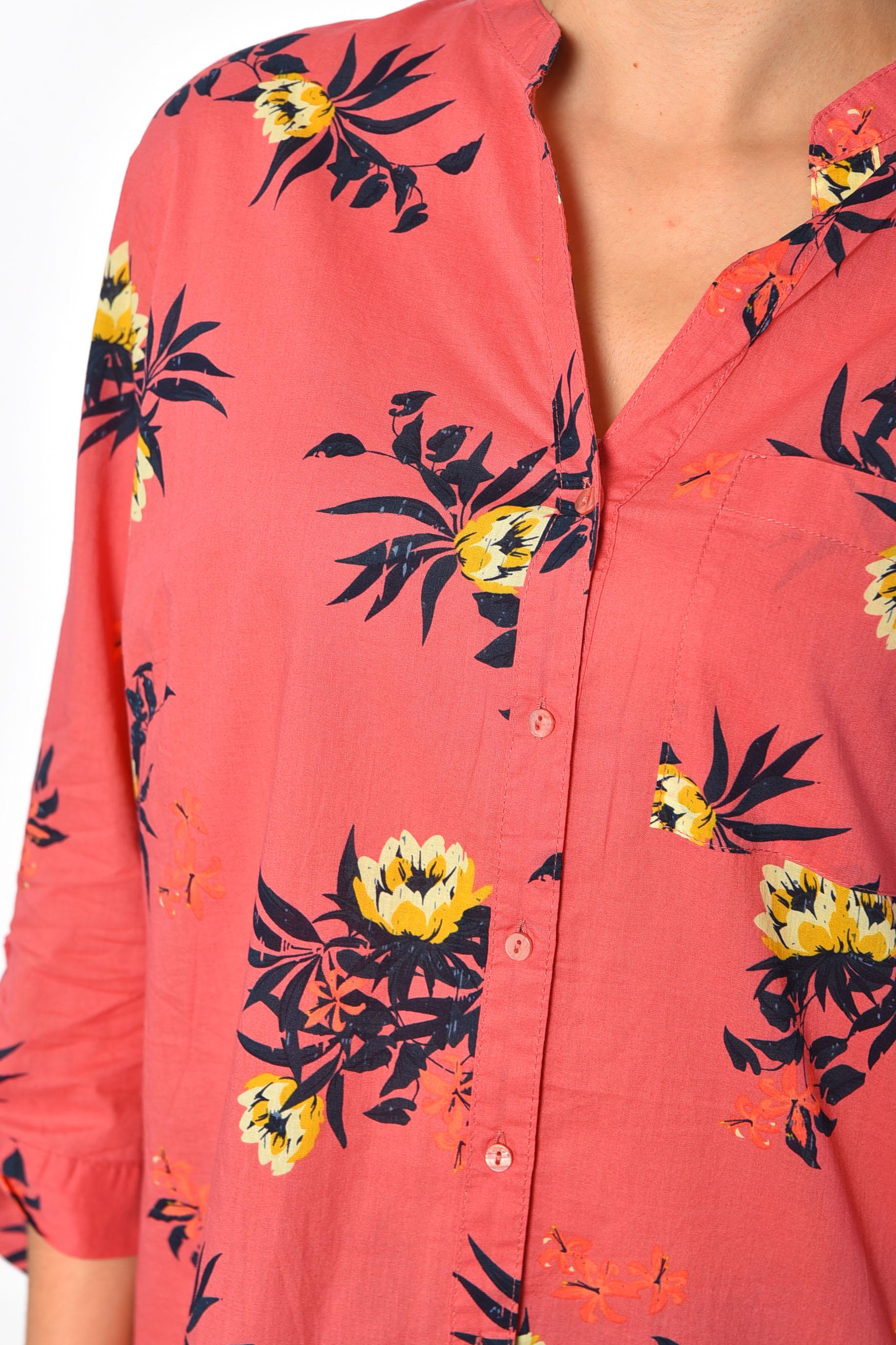 Блуза женская полубатальная р. 48 Коралловый (189066) - фото 4 Блуза женская полубатальная р. 48 Коралловый (189066) - фото 4