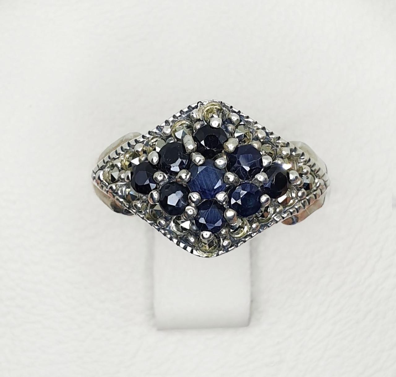 Кольцо серебряное с сапфиром р. 18 7,4 г (1404628409)