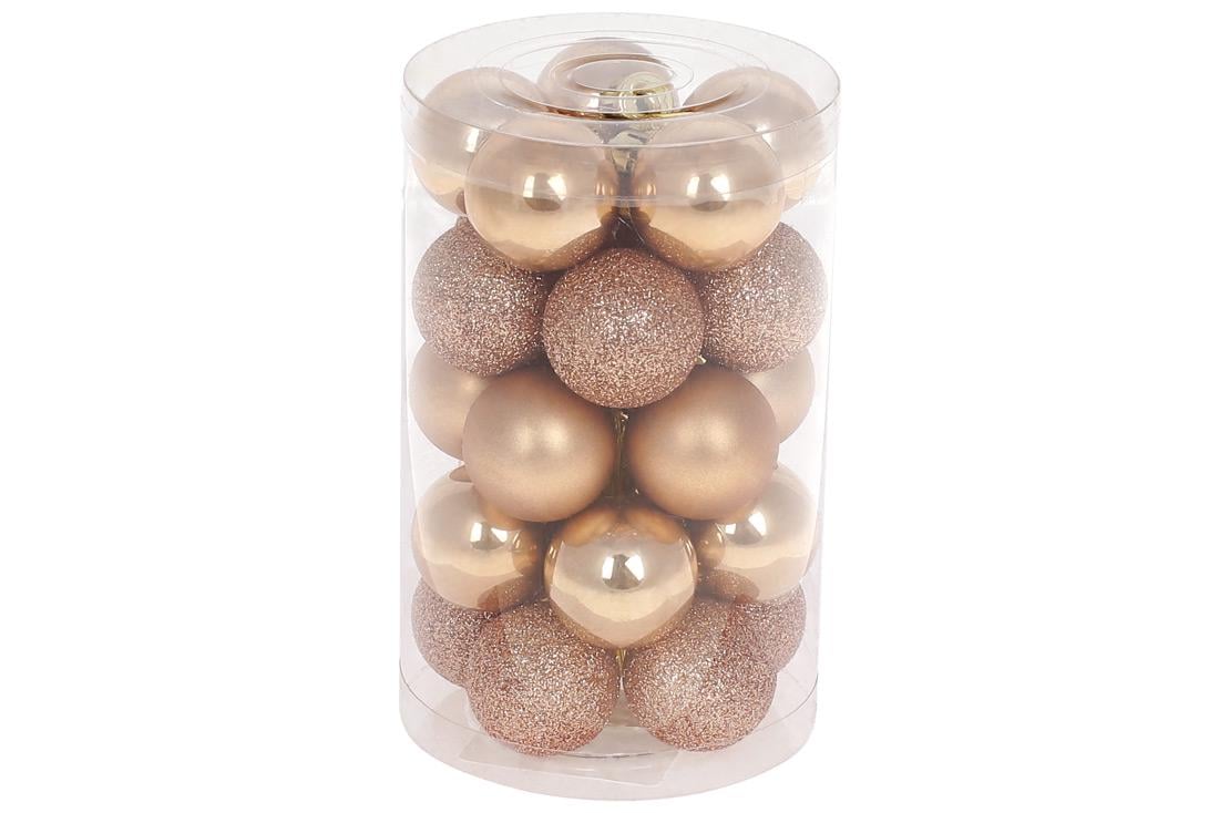 Набір пластикових ялинкових куль Bonadi 3 см 25 шт. Карамель (147-541)