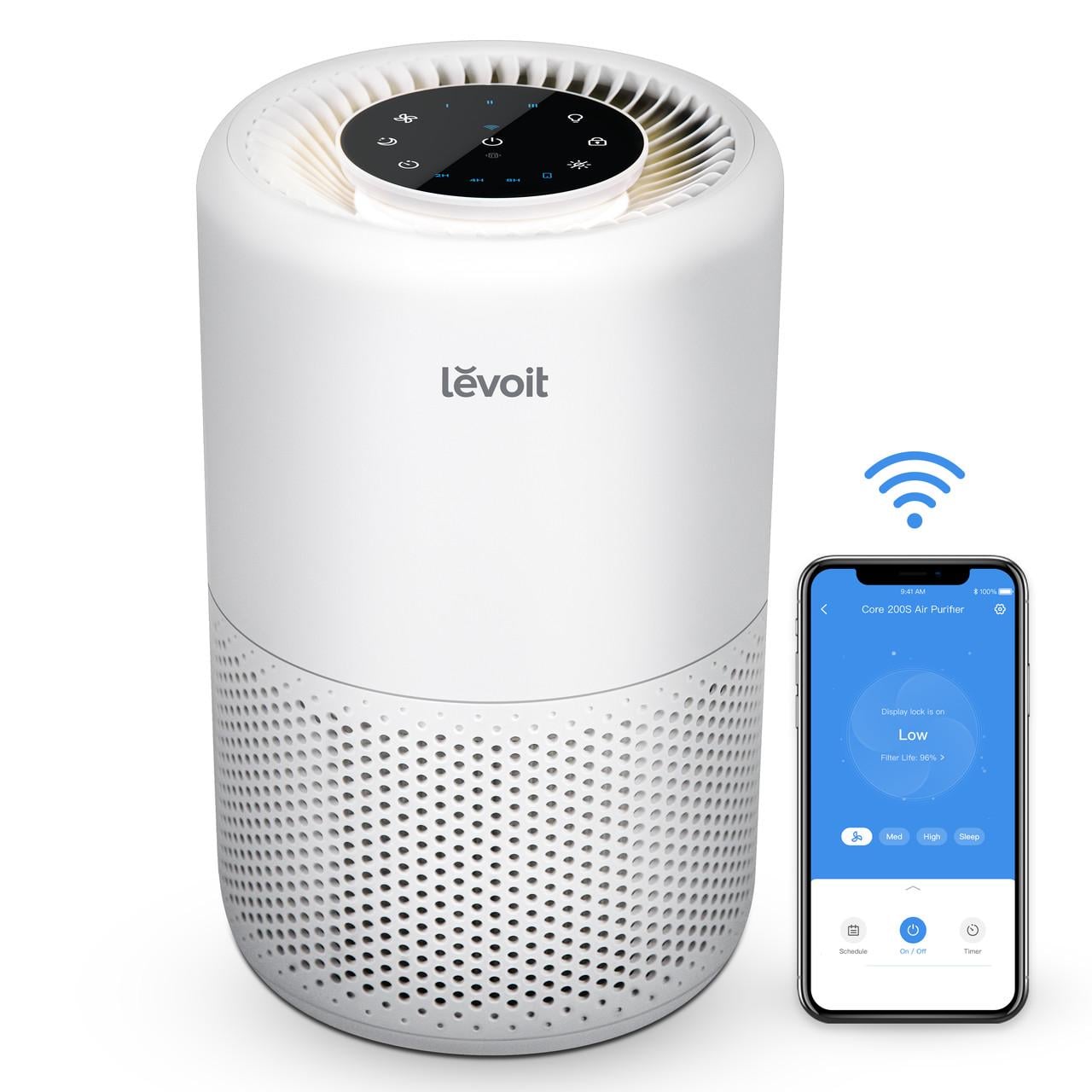 Воздухоочиститель Levoit Core 200S Smart Wi-Fi фильтр 3в1 True HEPA активированный уголь/дистанционное управление (2484635708)
