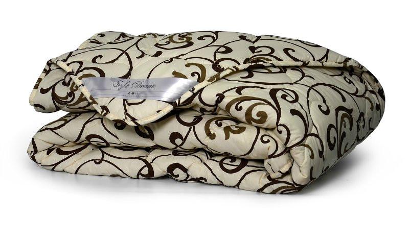 Одеяло двуспальное из овечьей шерсти Лери Макс Gold Вензель штрих на сером