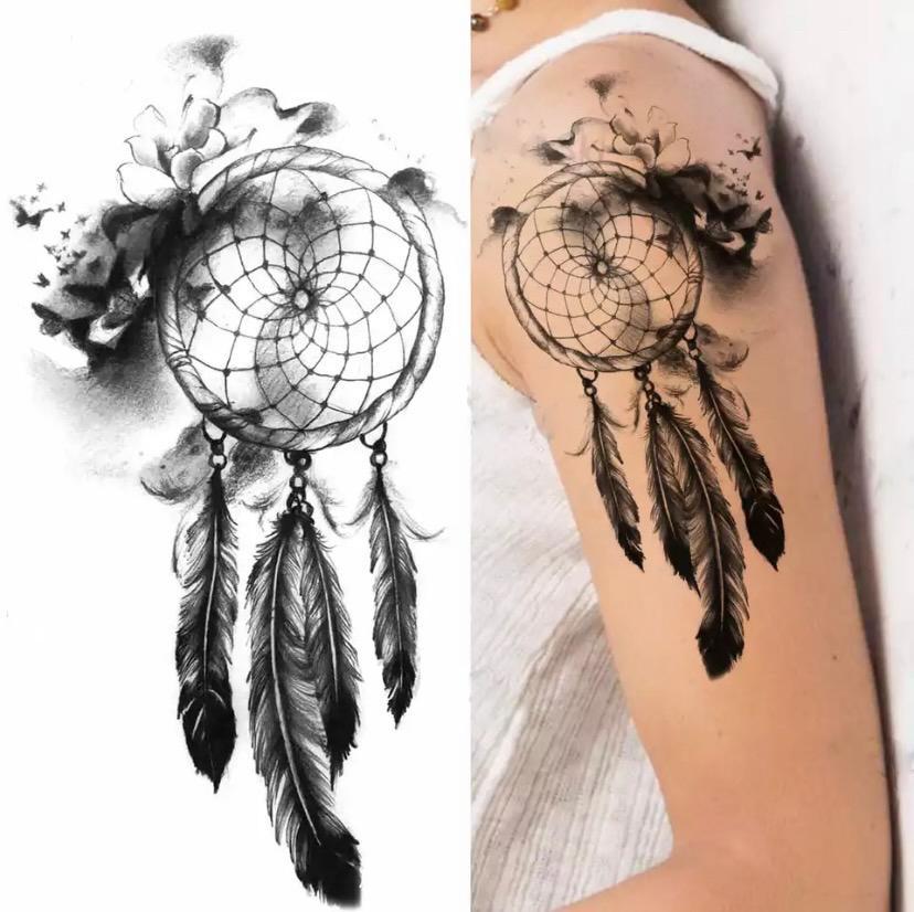 Тату тимчасове водостійке 3D велике Ловець снів FF-113 17,5х8,5 см (4419570) - фото 2