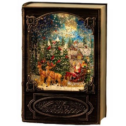 Ночник новогодний Xmas WDL-24023В музыкальный с эффектом снежного вихря от батареек Бронзовий (2761236474)