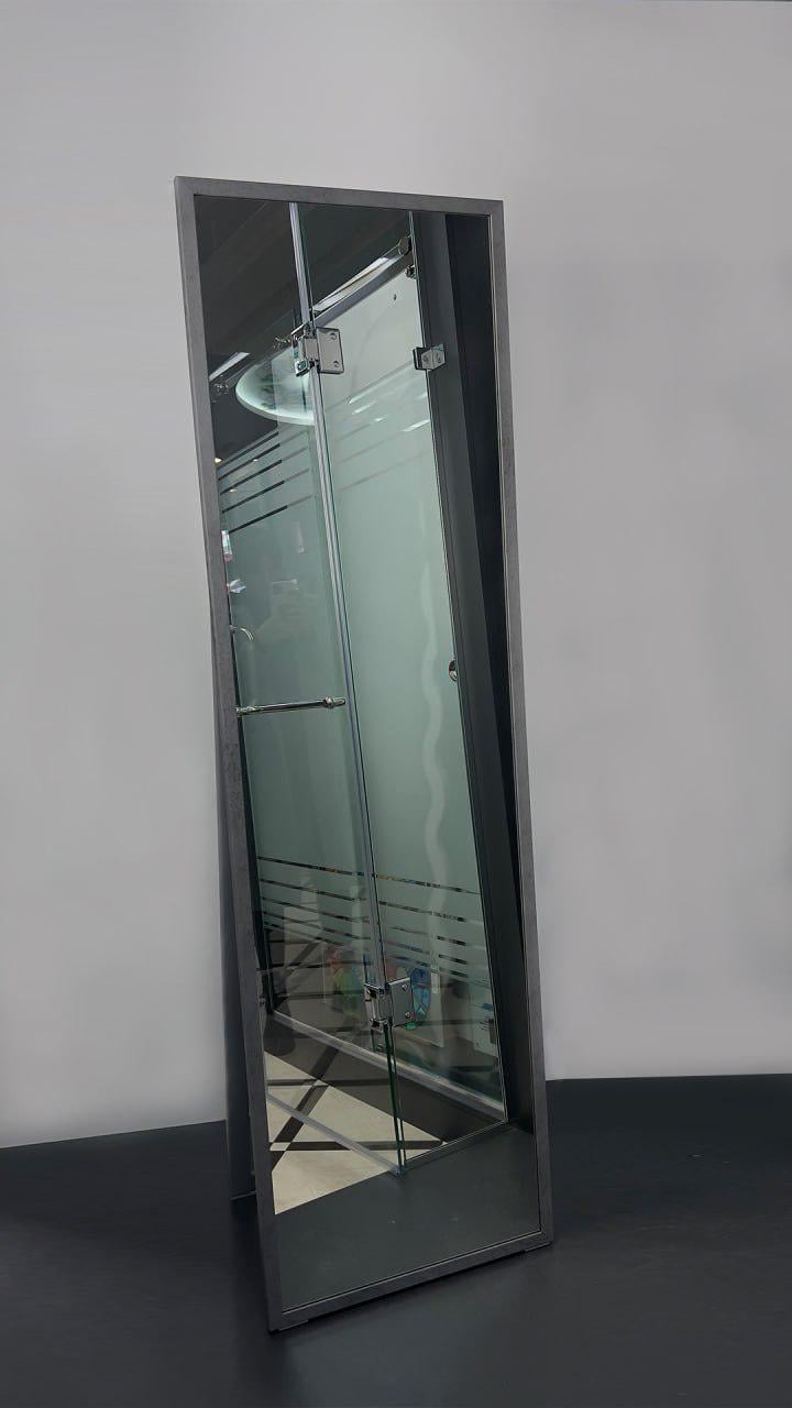 Дзеркало підлогове в тонкій рамі МДФ 2290 у повний зріст 170х40 см Бетон темний (С4604)
