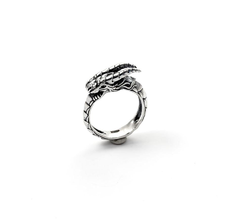 Кольцо оберег Maxi Silver 8583 SE Уроборос р. 17 (8858380)