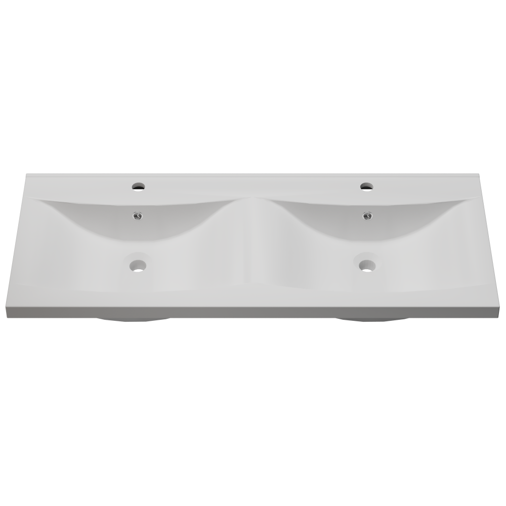 Раковина глянцевая врезная Amidicon Liza 120 из литого камня двойная 1202х480 мм