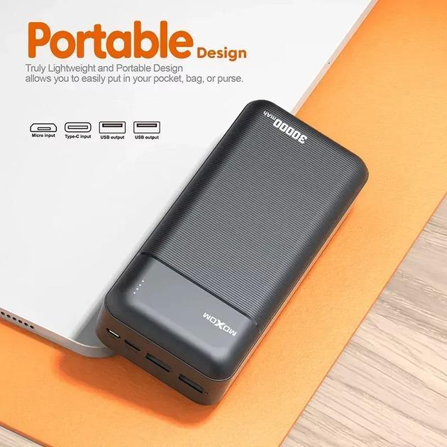 Повербанк Moxom для телефона/планшета/роутера с выходом USB Type C 30000 mAh - фото 3 Повербанк Moxom для телефона/планшета/роутера с выходом USB Type C 30000 mAh - фото 3