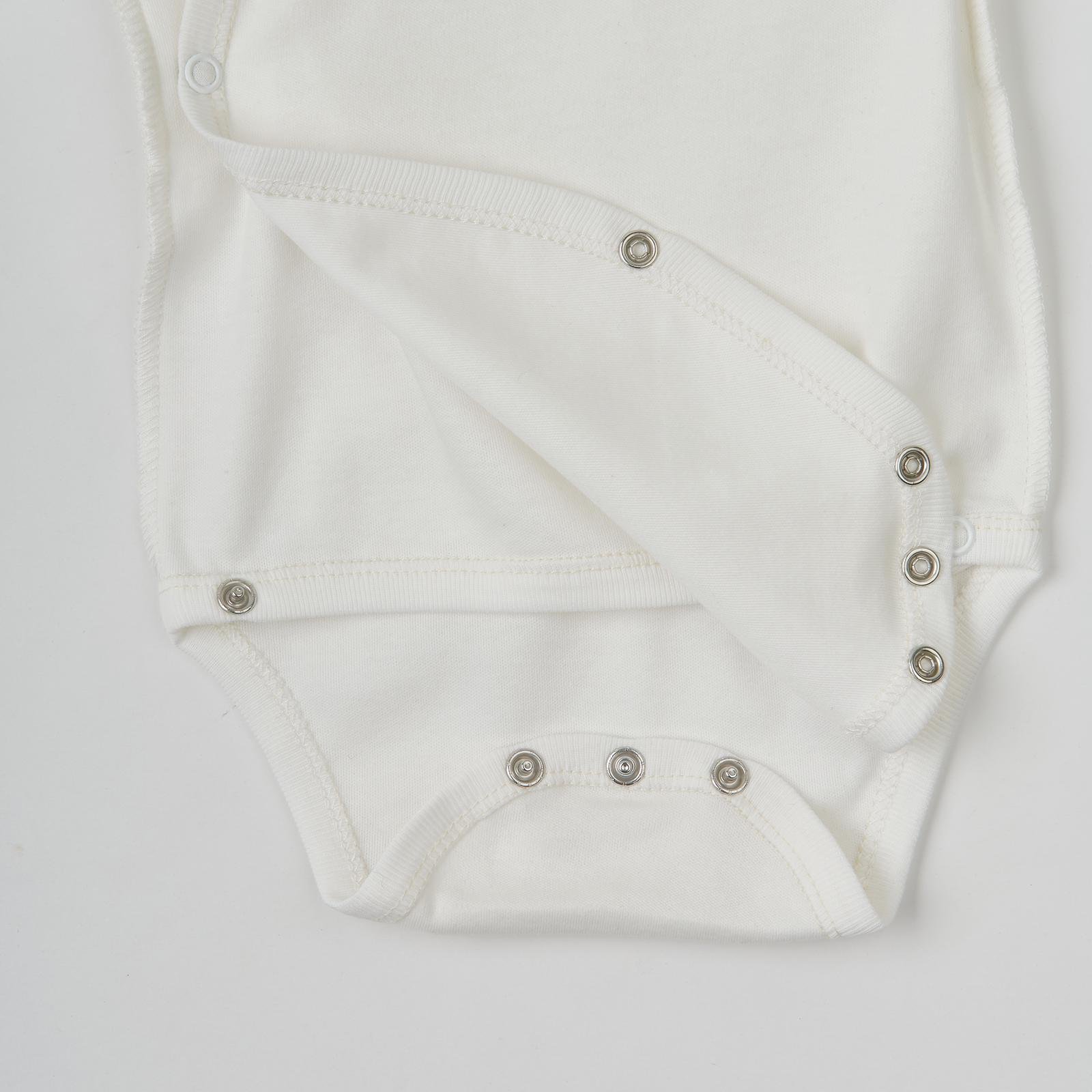 Боди с длинным рукавом на запах 56 см Молочный - фото 3 Боди с длинным рукавом на запах 56 см Молочный - фото 3