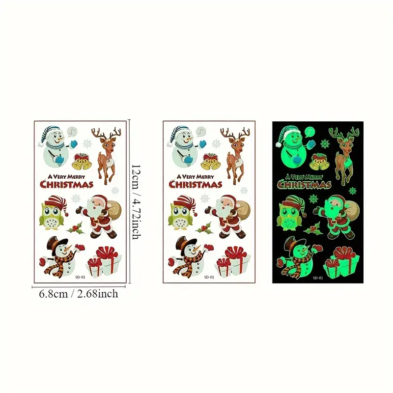 Детские временные тату Рождество №1 5 шт. 12х7 см (kids-tatto-set5-christmass-01) - фото 2