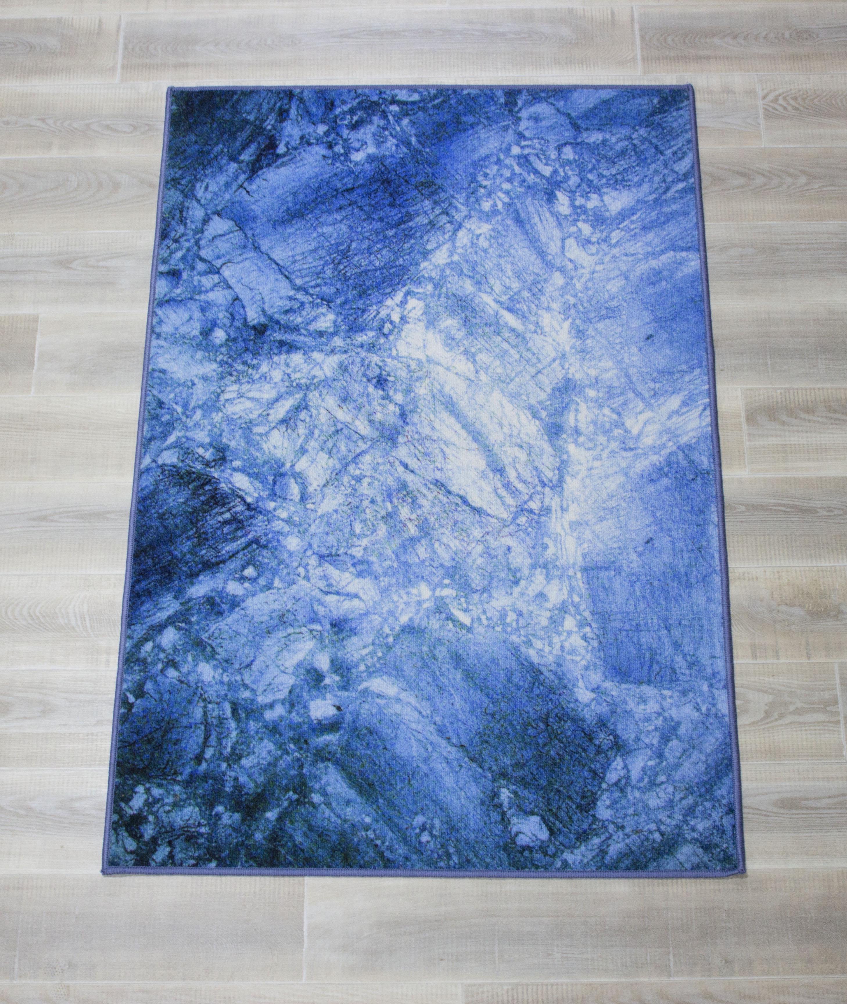 Коврик Print Digital 100x150 см Синий мрамор (24167011) - фото 2 Коврик Print Digital 100x150 см Синий мрамор (24167011) - фото 2