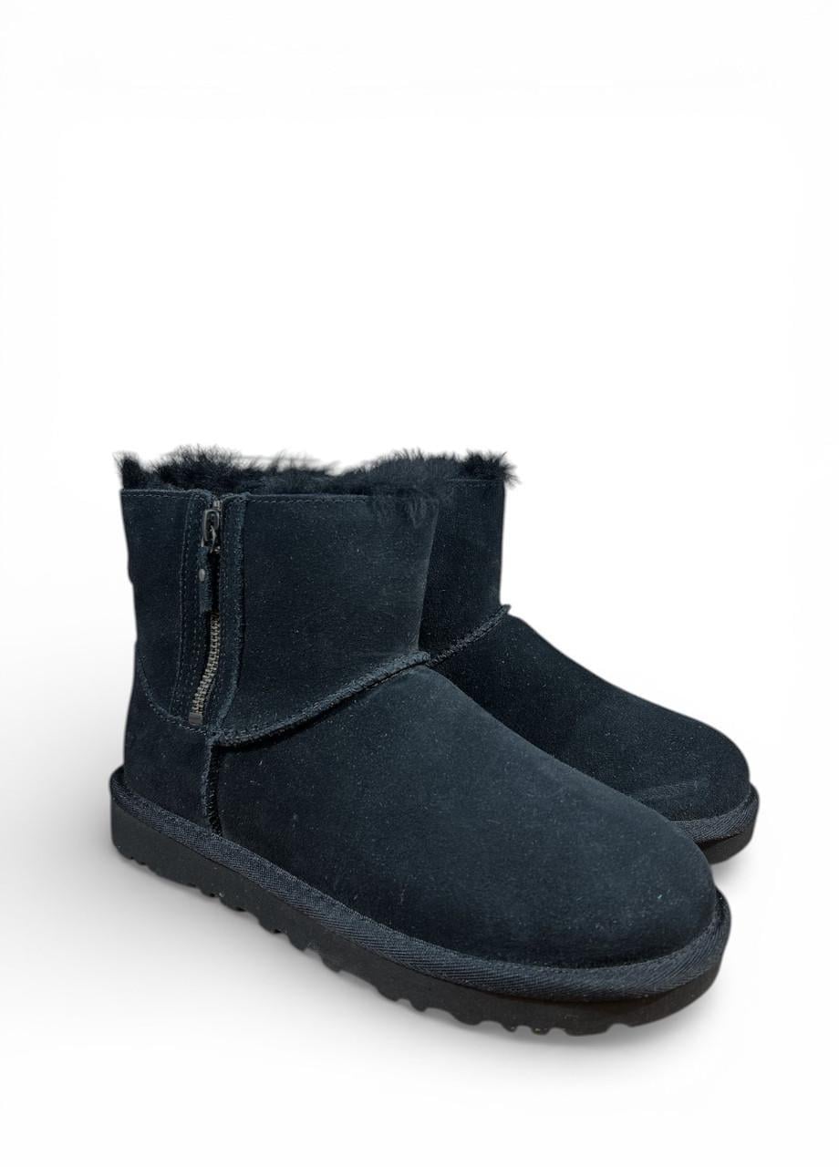 Угги женские UGG Classic Mini Double Zip s/n 1118853 р. 36/US 5 22 см Черный (2864832569)