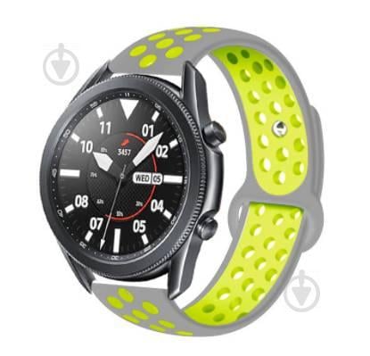 Ремешок BeWatch для Samsung Gear S3 | Samsung Galaxy Watch 46 | Galaxy Watch 3 45mm силиконовый 22мм Серо Желтый (1020246)