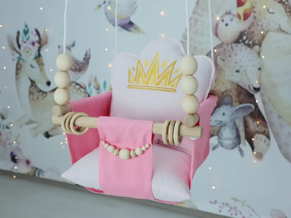 Качели подвесные Принцесса, качели для детей от 6 месяцев нагрузкой до 40 кг 33 см х33 см 23 см