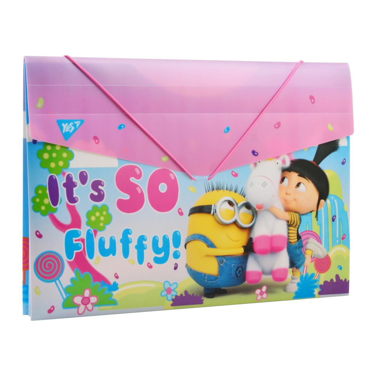 Папка YES Minions Fluffy А4 на резинке (491684)
