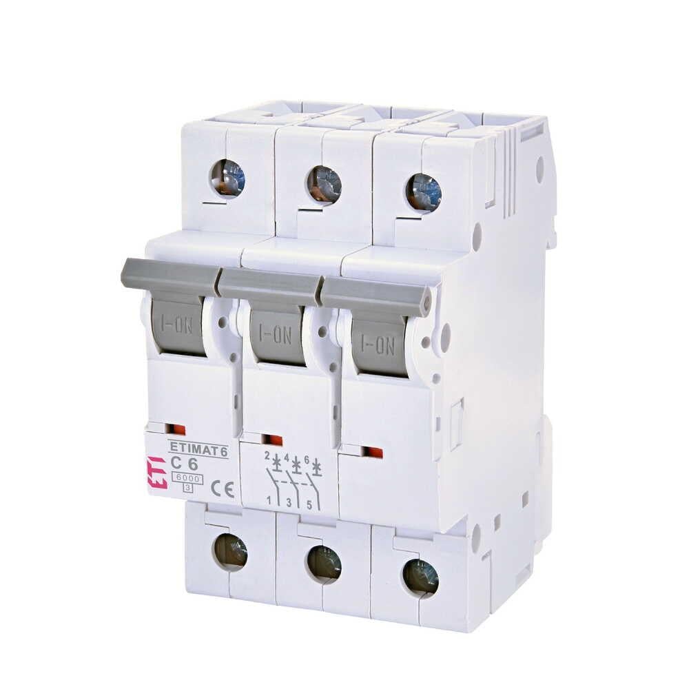 Автоматичний вимикач ETI ETIMAT6 3р C6 6 кА (2145512)