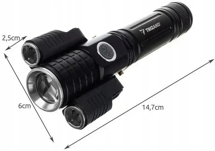 Фонарь ручной Trizand Searchlight T6 2 LED ZOOM 600 mAh (100529) - фото 6