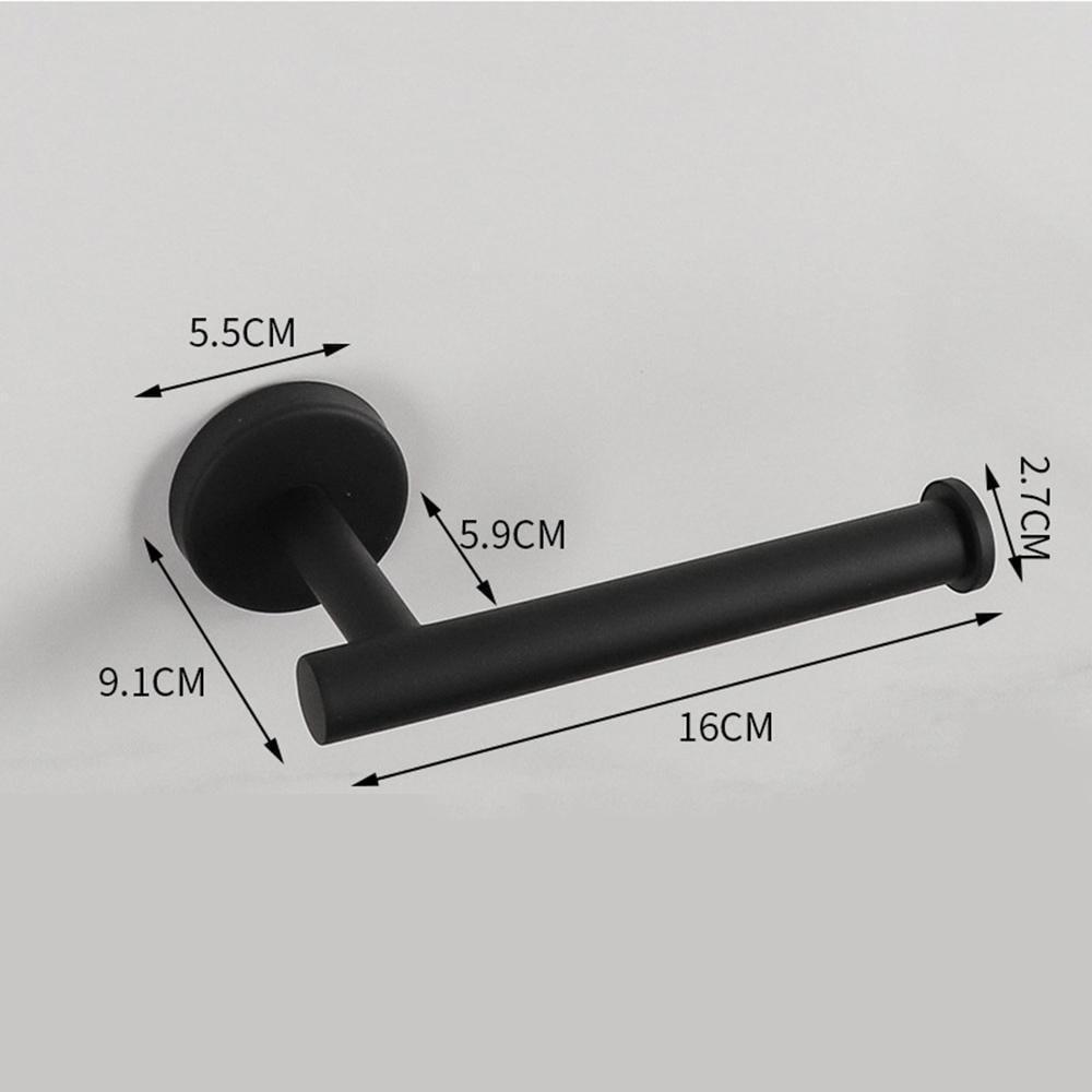 Держатель туалетной бумаги настенный стальной врезной Черный (18340447) - фото 6