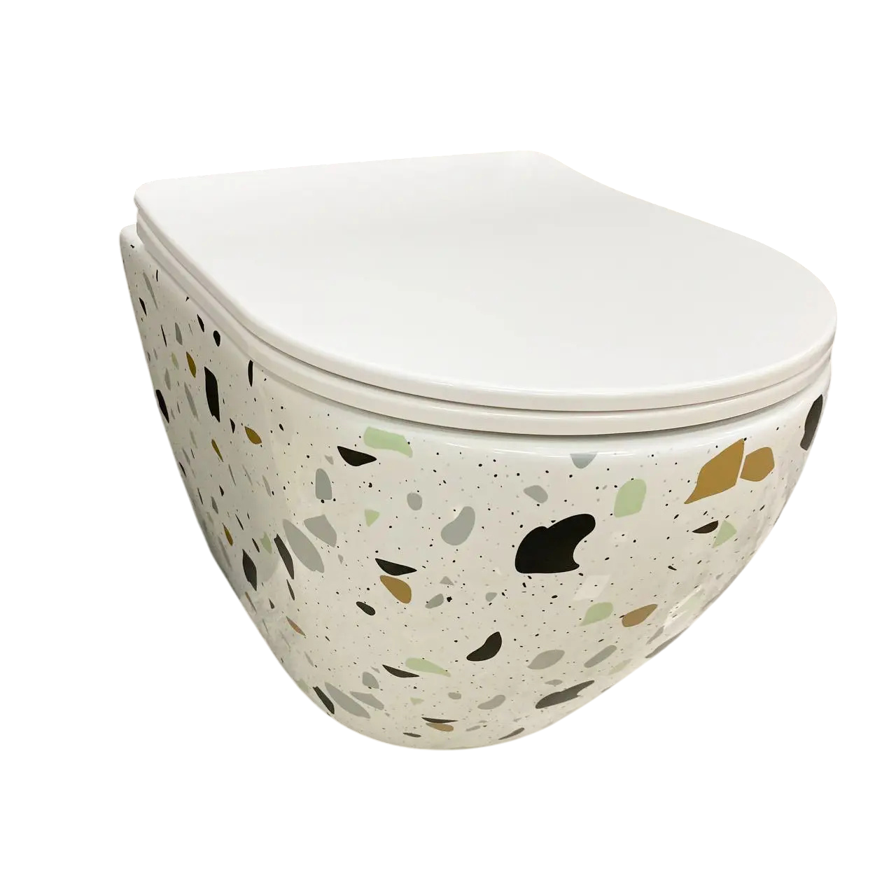 Унітаз підвісний VBI Vulcano Terazzo безобідковий 480x360 мм Білий (RM-VBI-020409) Унітаз підвісний VBI Vulcano Terazzo безобідковий 480x360 мм Білий (RM-VBI-020409)