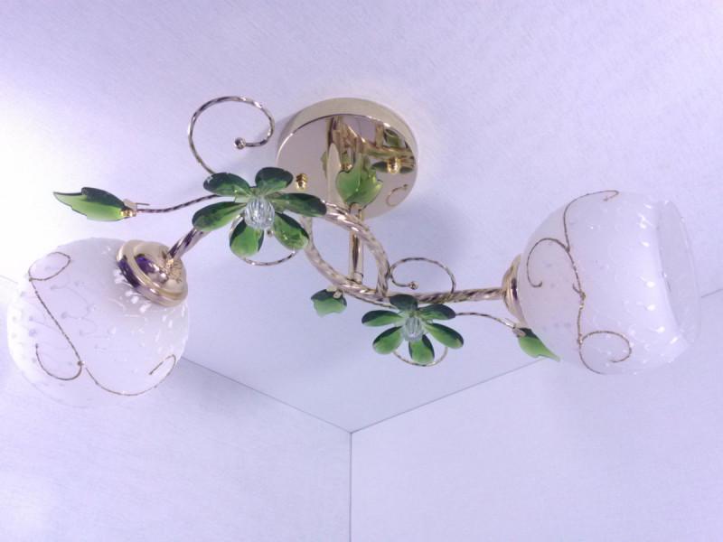 Люстра потолочная на 2 лампочки 4106/2-green (5-4106/2-green)