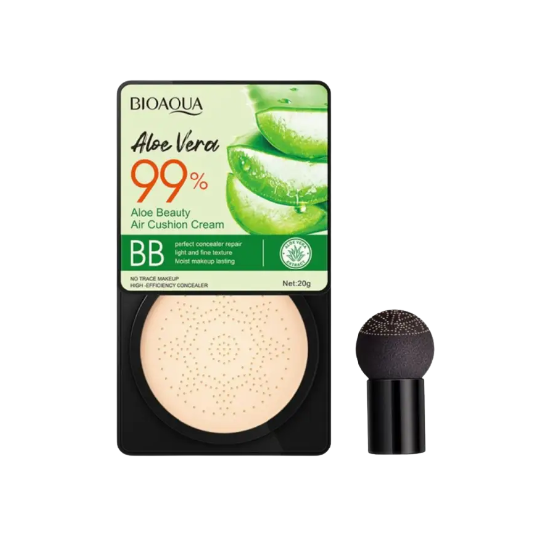 Кушон для лица Bioaqua Aloe Vera 99% Air Cushion BB Cream с экстрактом алоэ 02-Бежевый светлый 20 мл (27301642)