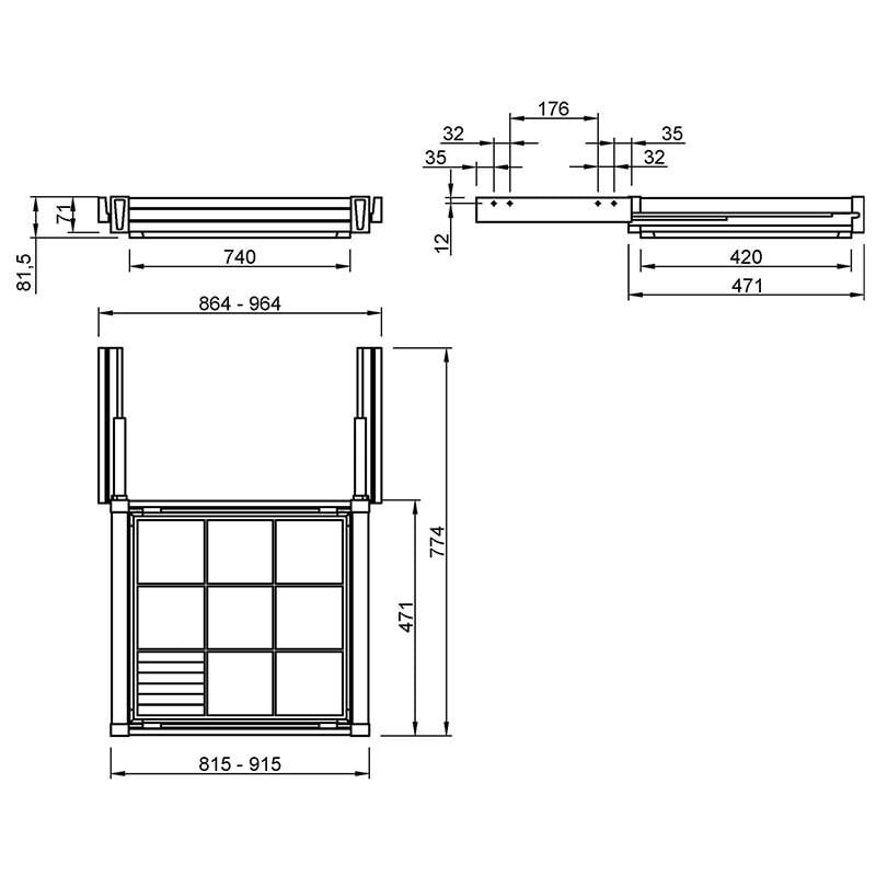 Кошик центральний Muller з організацією 864-964 мм (31812) - фото 8 Кошик центральний Muller з організацією 864-964 мм (31812) - фото 8