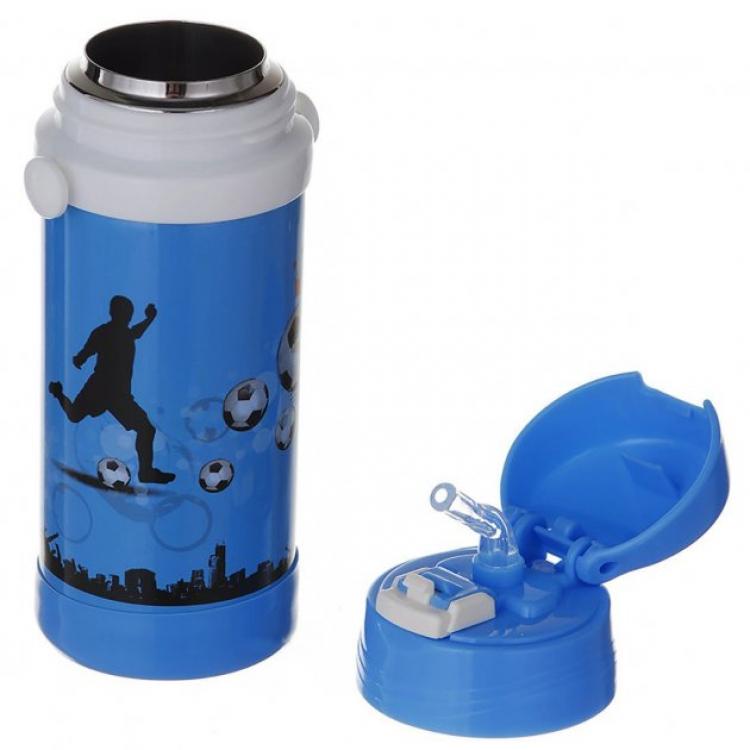 Термос детский с трубочкой Футбол Голубой (126734) Термос детский с трубочкой Футбол Голубой (126734)