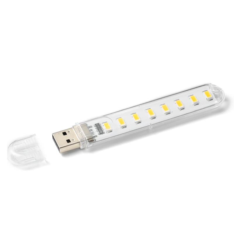 Лампа светодиодная USB Lesko H1926-8 LED для повербанка ноутбука Холодный свет Лампа светодиодная USB Lesko H1926-8 LED для повербанка ноутбука Холодный свет