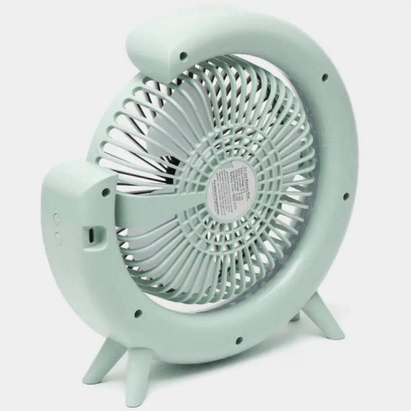 Вентилятор компактный настольный с RGB-подсветкой USB Зеленый (2598228292) - фото 7