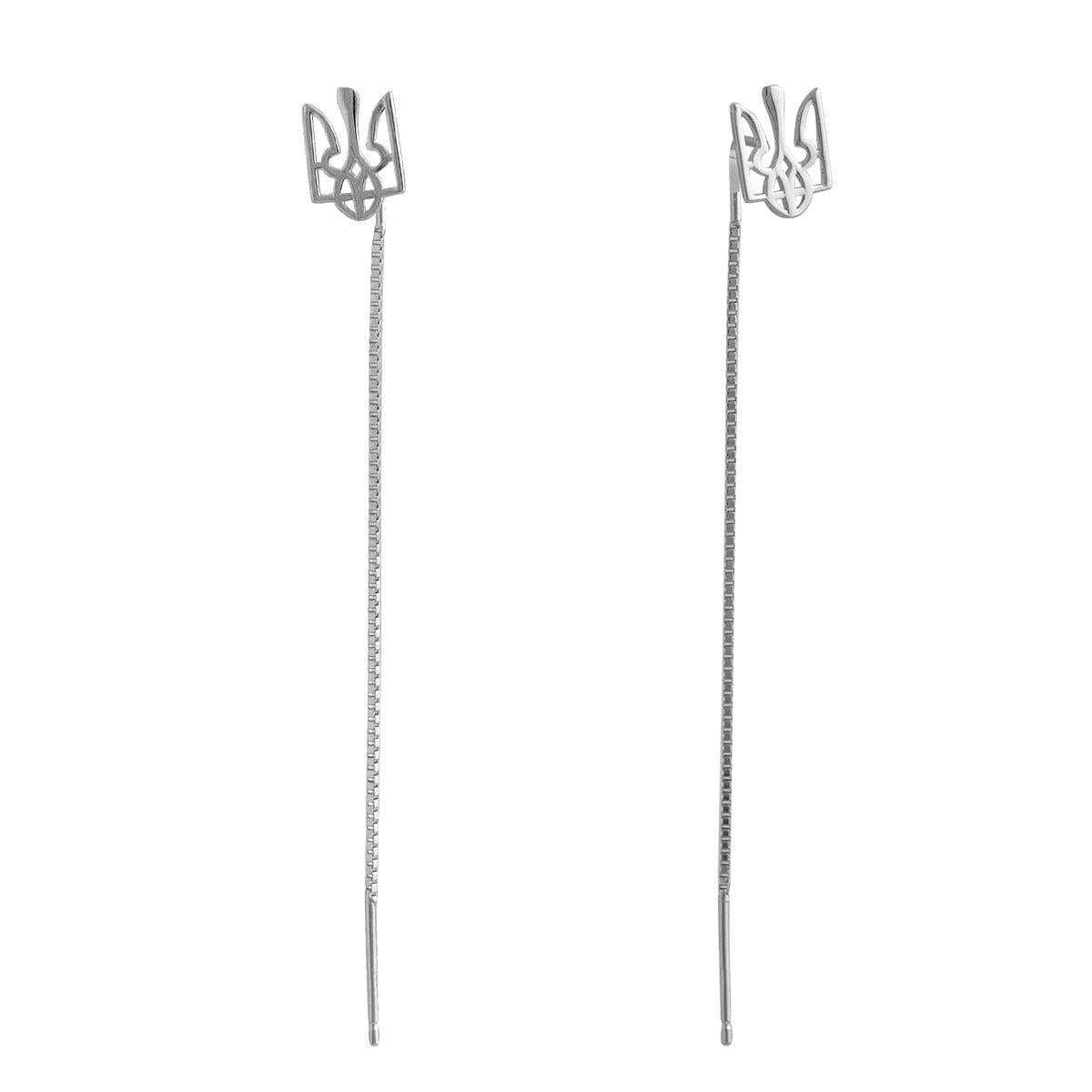 Серебряные серьги без камней (2133681)