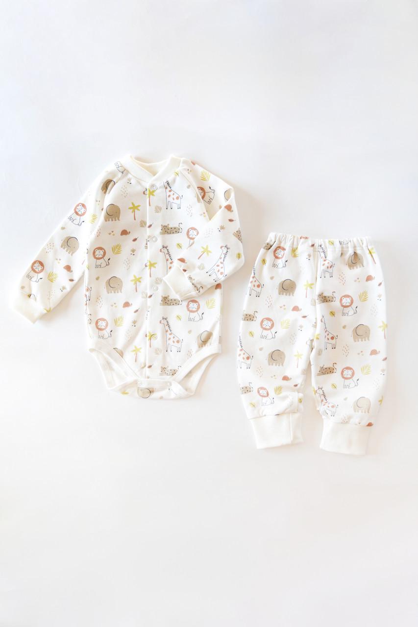 Комплект теплий для немовляти Сафарі боді з начосом і штанці 86 см (2743733460)