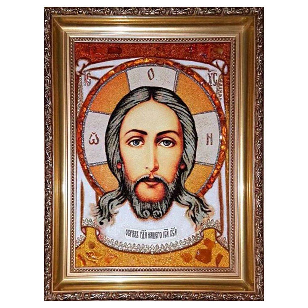 Икона Спас Нерукотворный янтарная 20х30 см (С0019-20х30)